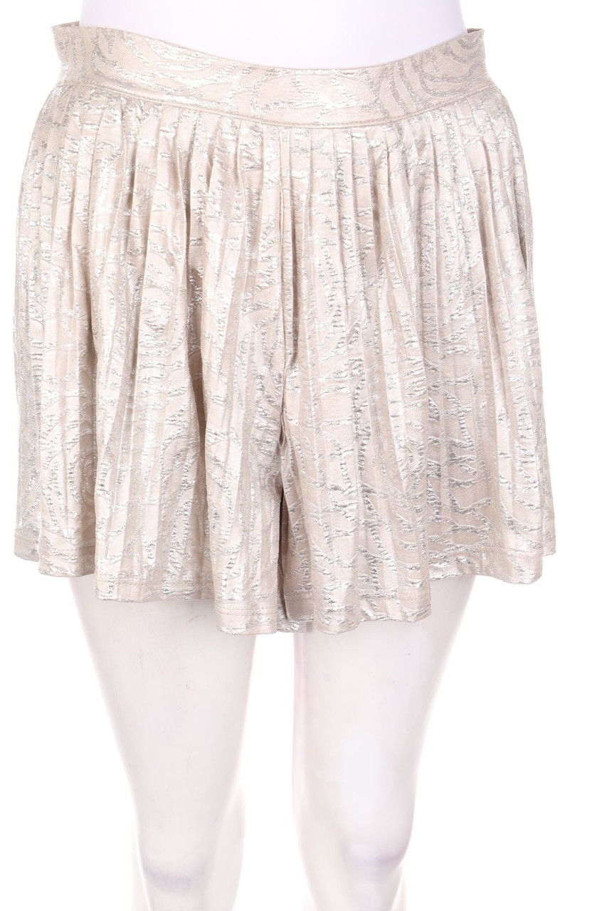 TRASH & LUXURY - Plissé-Shorts with Metallic Effect - L