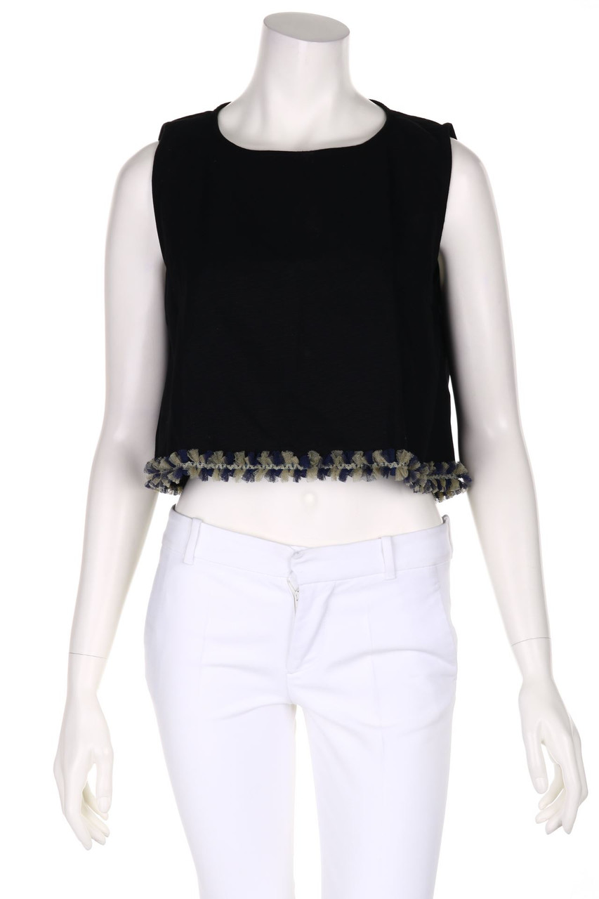 JOUR NÉ - Cropped-Top with Frills - D 40