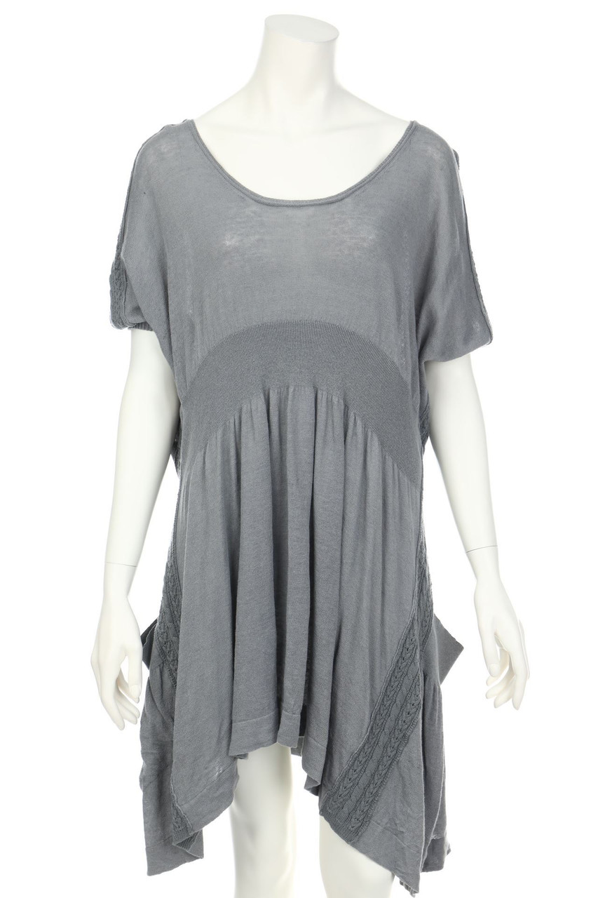 HIGH USE - Oversize-Knit Dress, Linen Mix, Cable-Knit - S