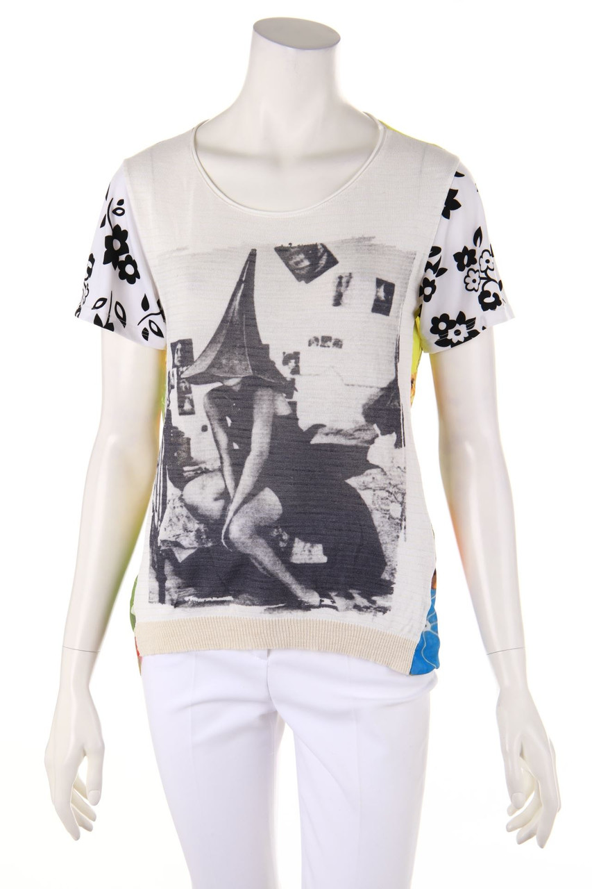 BOULEVARD 72 - Knit-Blouse with Chiffon with Print - S