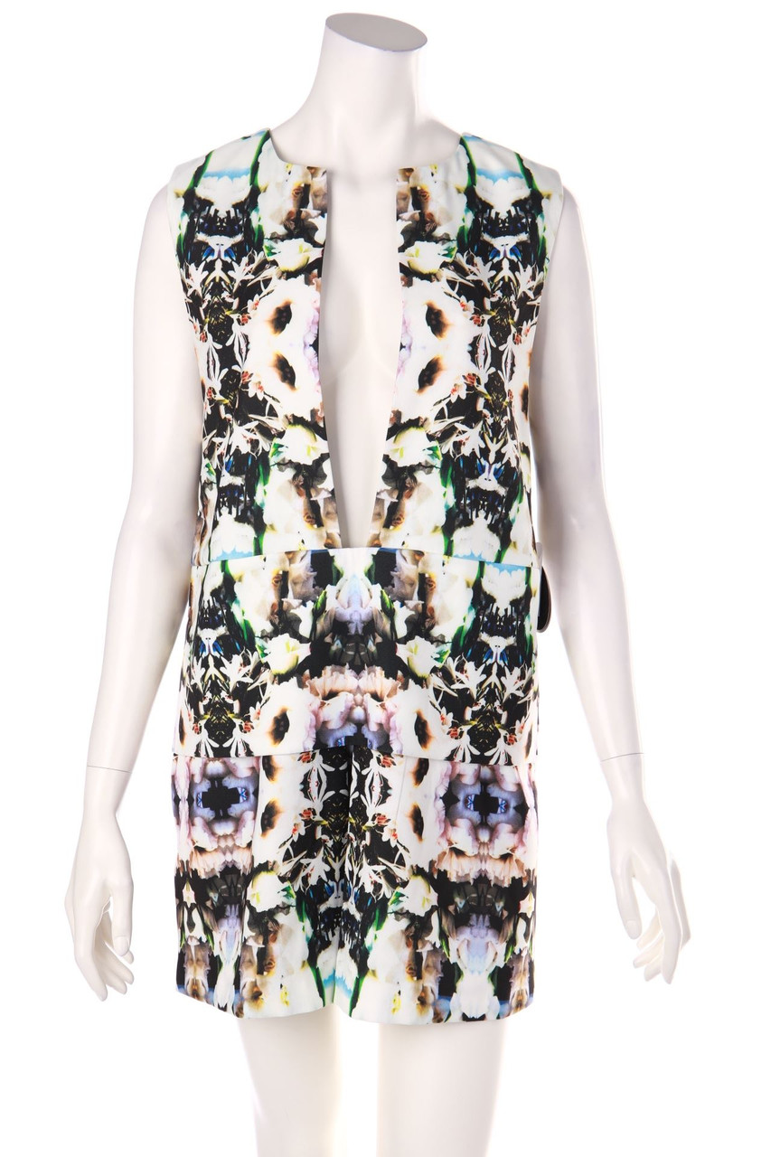 findersKEEPERS - Dress with floral print with Deep Plunge Neckline - M