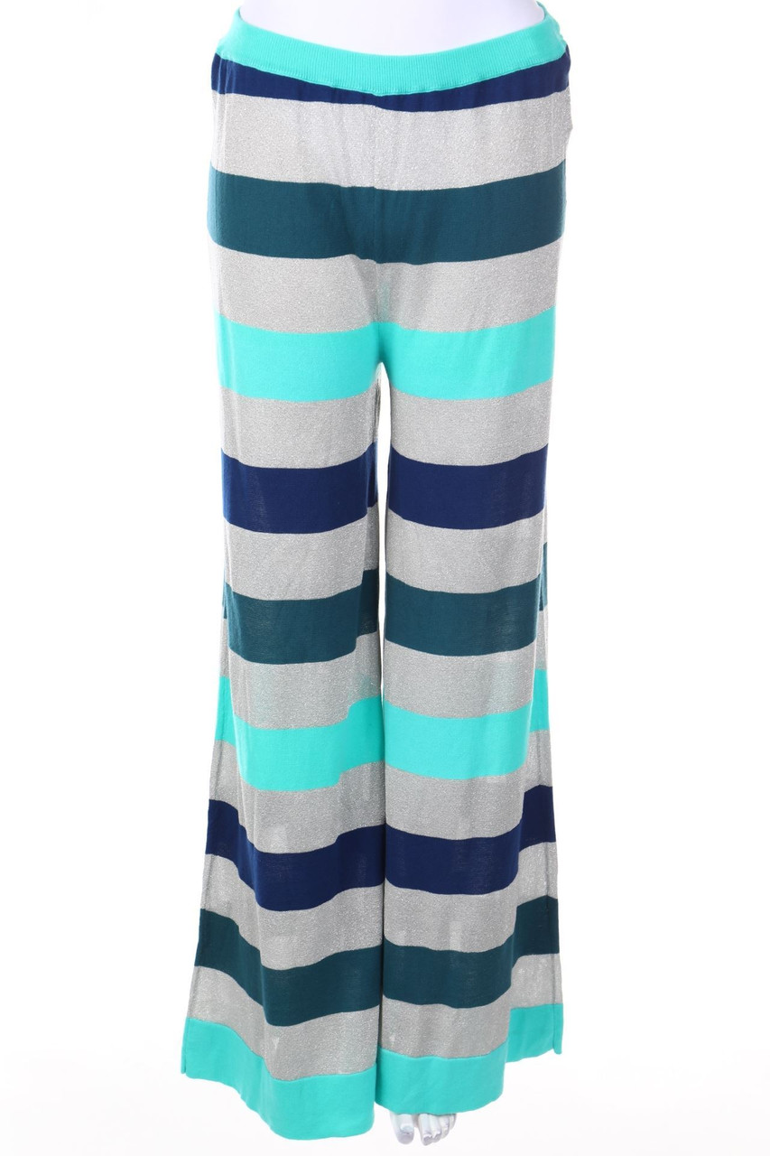 MALÌPARMI - Glitter-Knit Pants with Stripes - S