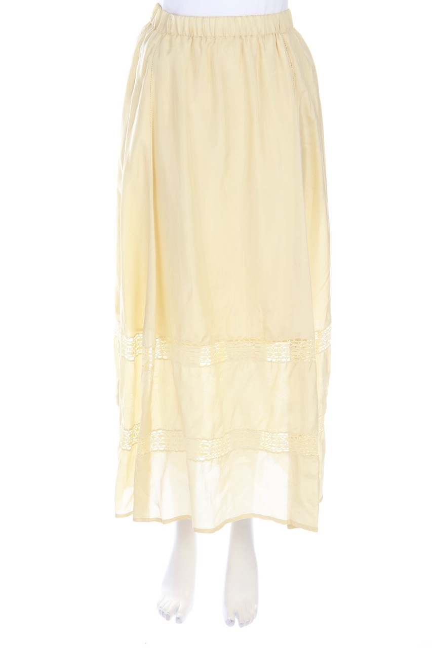 momonì - Skirt, Silk-blend with Lace Insert - S