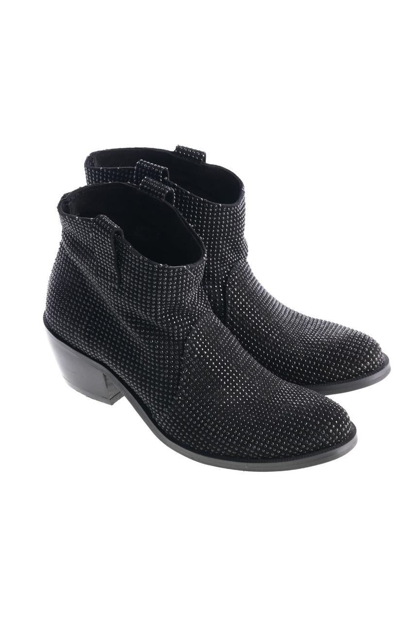 FABRIZIO CHINI - Leather ancle boots with Rhinestones