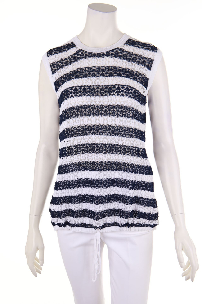 à la fois - Streifen-Strick-Top mit Tunnelzug - D 36