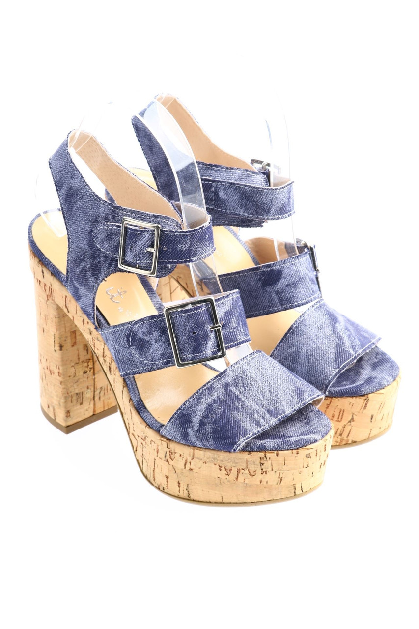 Get it - Plateau-high heel sandals, Denim Look