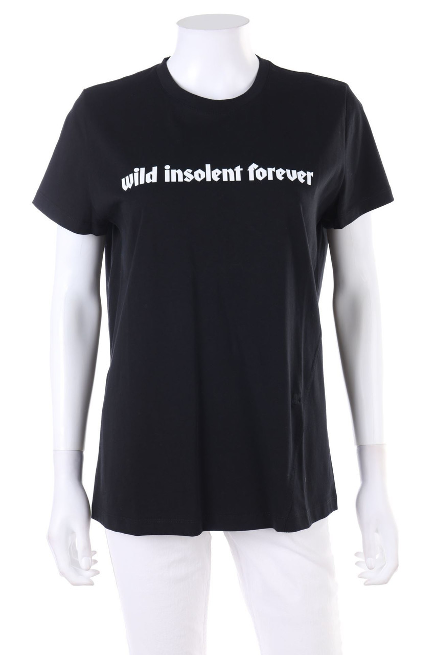 courrèges - Kurzarm-Shirt mit Statement-Print - D 40