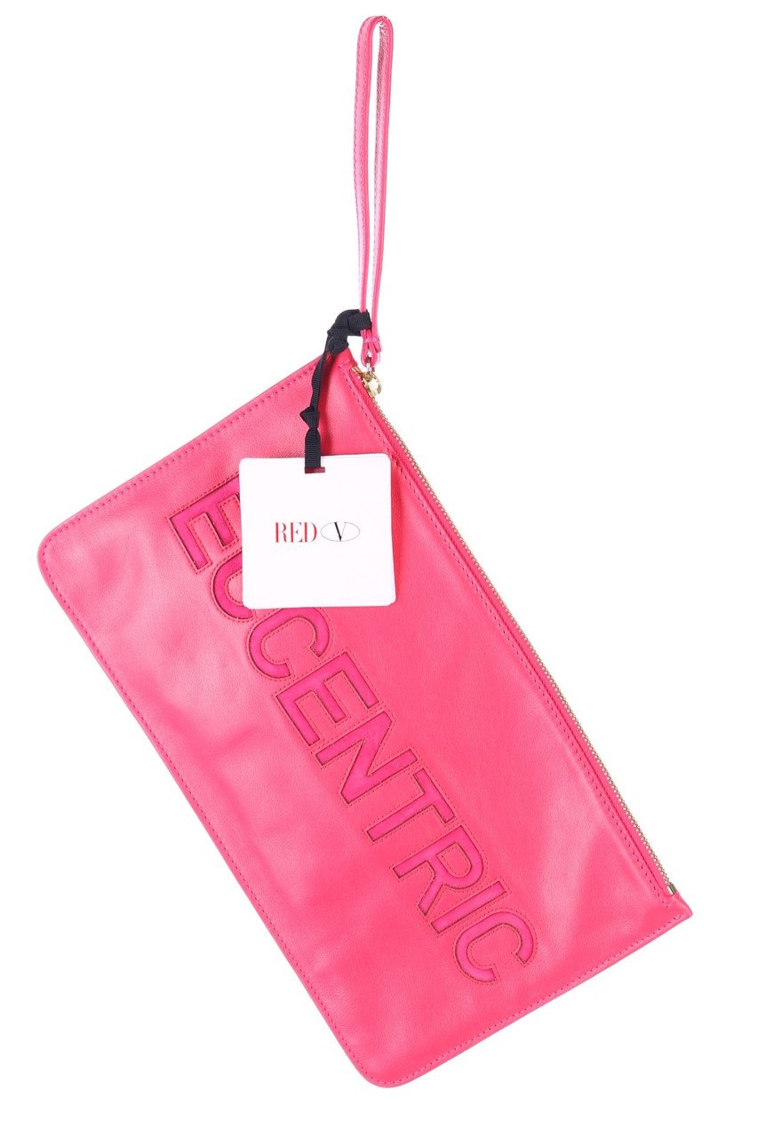 RED VALENTINO - clutch, Real Leather with Embossed Logo