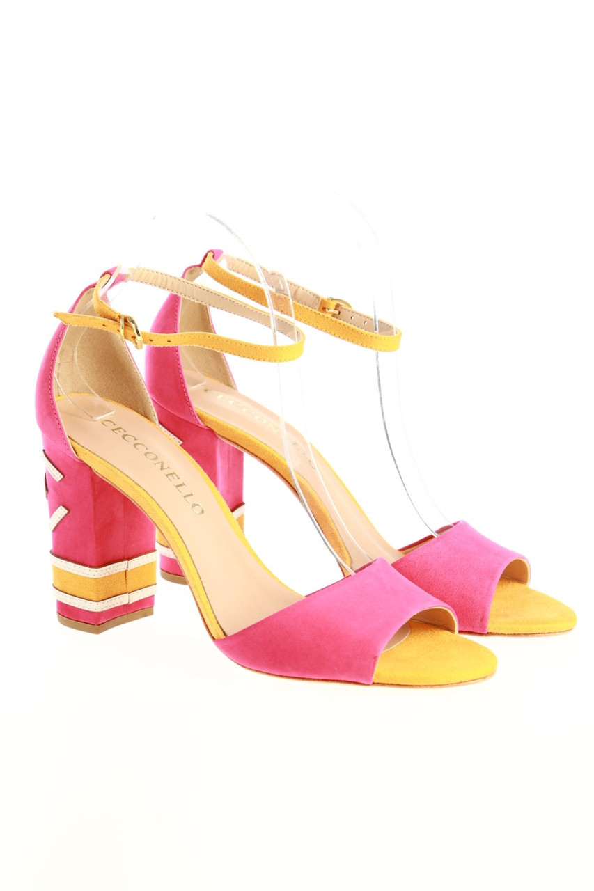 CECCONELLO - Suede Leather high heel sandals with Applications