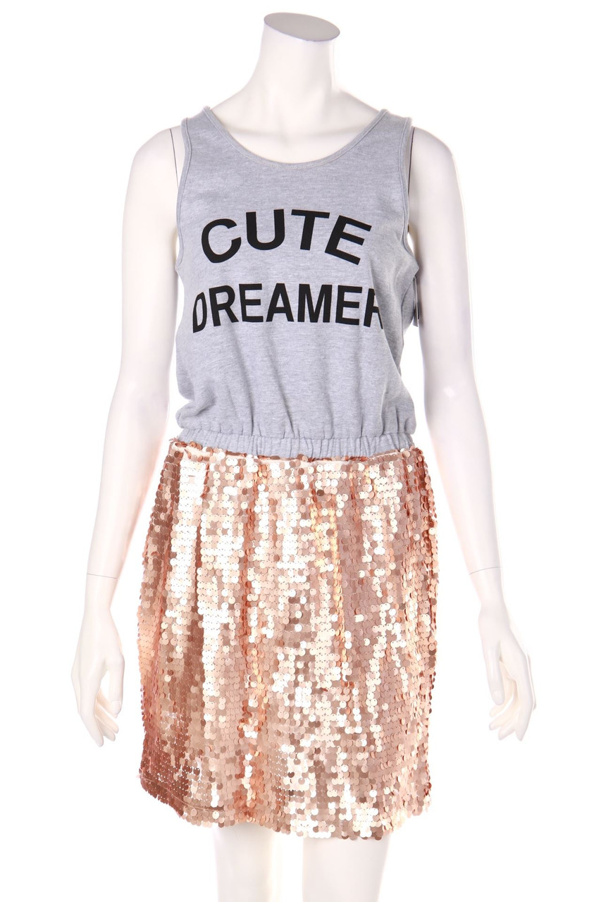 LE VOLIÈRE - Kleid mit Pailletten mit Print - M