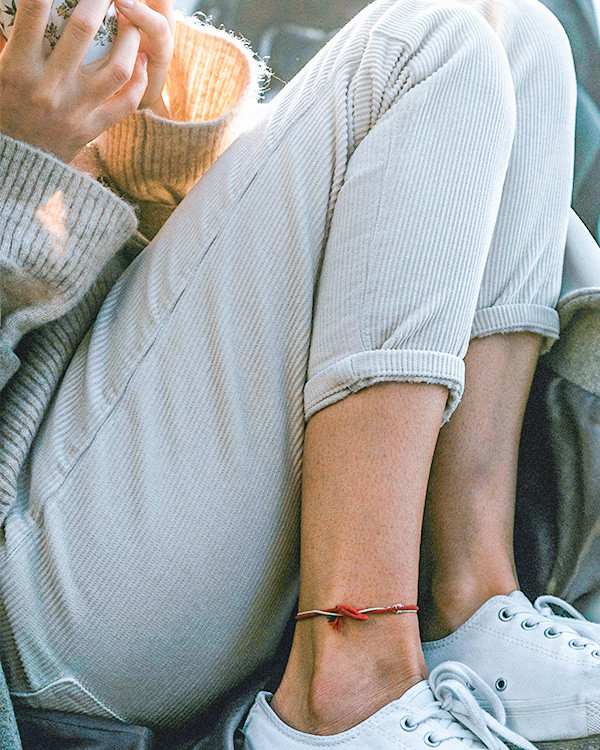 Woman wearing pink pants